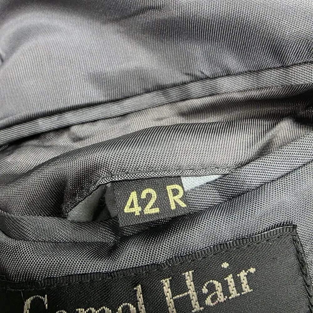 Gianfranco Ruffini Blazer Mens 42R Gray Herringbone Camel Hair Blend Italy Made - Picture 15 of 16